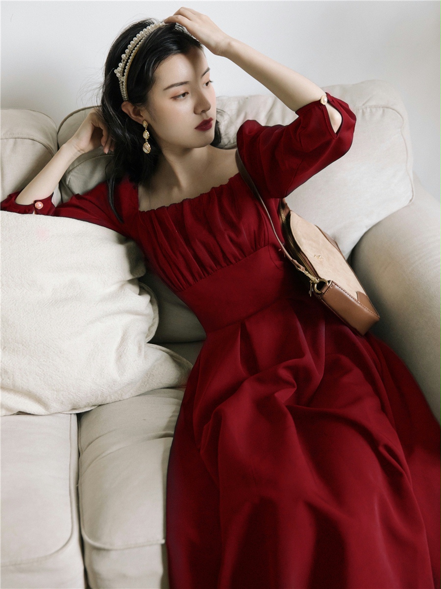 Modern Korean Lifestyle - Robe à col carré et manches